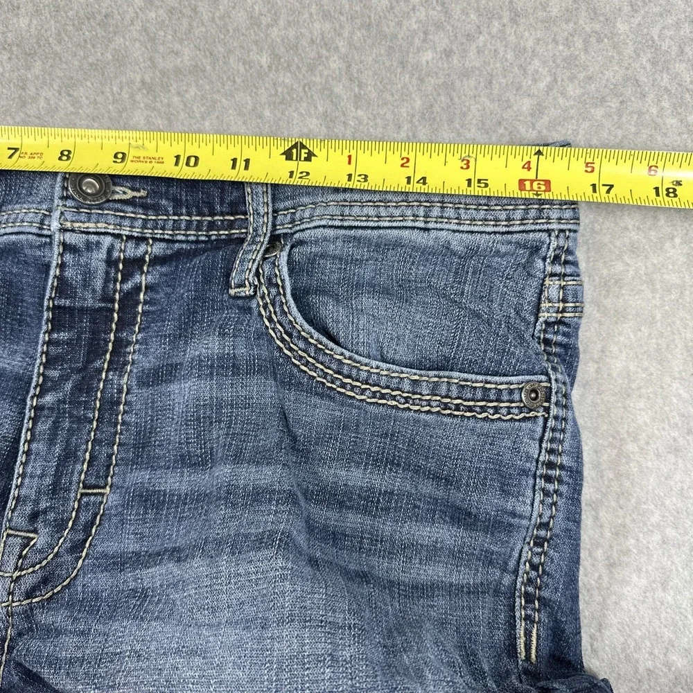 BKE Men's Mason Slim‎ Straight Leg 33X32 Stretch Denim Whiskered Jeans